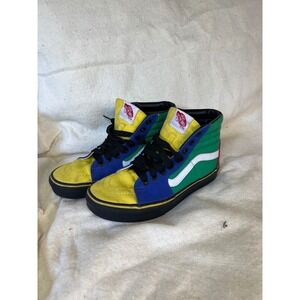 Vans Sk8-Hi Skateboarding High Top‎ Sneakers Multi Color Block Women's 7.5